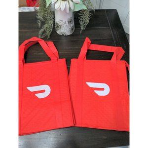 DoorDash Food Delivery Insulated Red Thermal Tote Hot Bag Reusable Gear Lot 2